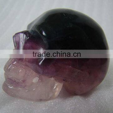 Natural stone carving 50mm amethyst skull figurine