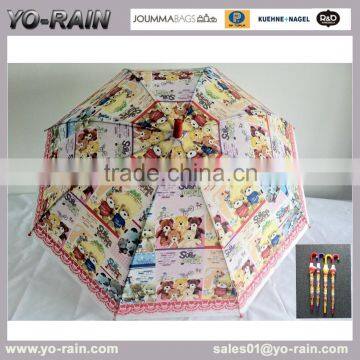 hot sales 19"*8ribs bear print cheap cute child umbrella