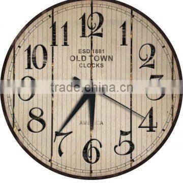 Round Oversized Wall Clock Wood photo-1