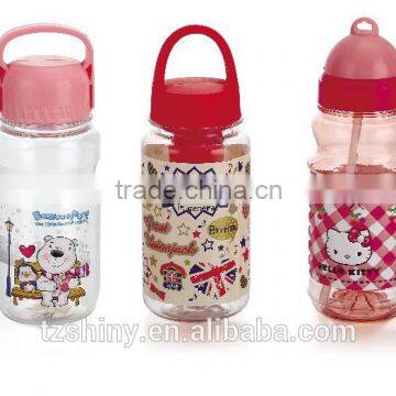 Plastic PET Drinking Bottle for Kids with Dome Lid Plastic Cartoon Lovely Tumbler
