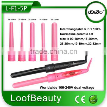 5 in 1 hair style tools clipless hair curling iron