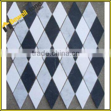 Kitchen room nice designs rohmbus black and white marble mosaic floor tile