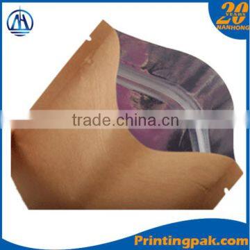 wholesale brown Kraft Paper Stand up bag with Oval Clear window