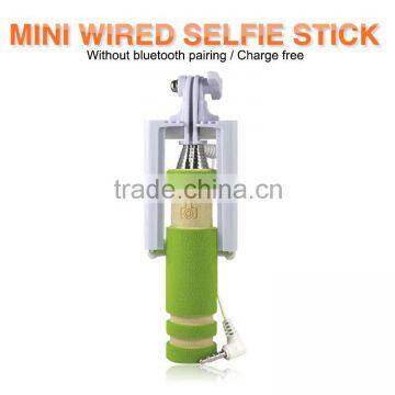 Top selling products in alibaba for go pro with Cable,Selfie Stick Monopod Cable Take Pole,wired selfie stick aluminum