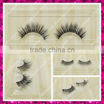 100% real mink fur eyelash 3D volume hand made lashes manufacturer Qingdao