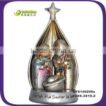 Polyresin american nativity jesue birth glister sets statue