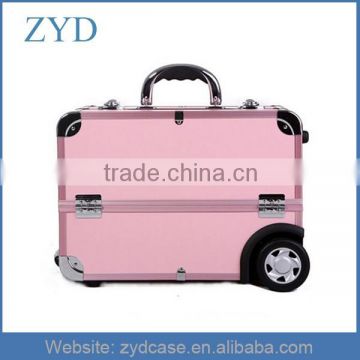 Aluminum Manicure Nail Makeup Carry Case/Case Type Pink Beauty Salon Trolley ZYD-HZ101501