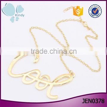 Manufactory custom letter jewelry gold plated letters pendant cool necklace