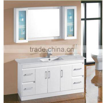 Chinese cheap solid wood free standing bathroom vanity set