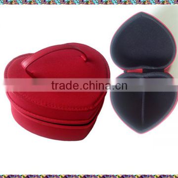 fashion Heart shape customized EVA fabric jewelry storage case