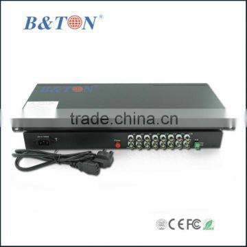 16 channel fiber to video converter with Data/Audio/Ethernet/Telephone/Contact closure