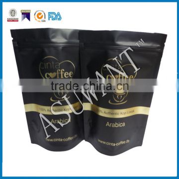 Wholesale printed one-way coffee packaging coffee bean bag with degrassing valve on cheap coffee bag