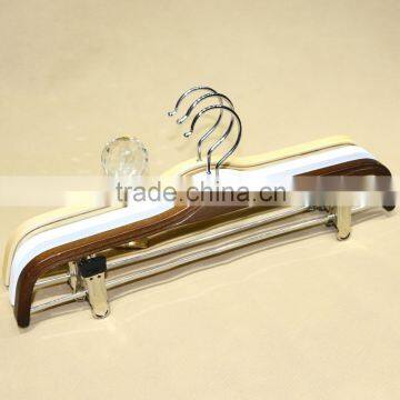 Plywood/laminatede pants hanger with clips for trousers display