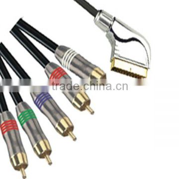 scart to 5 rca adapter /scart to rgb rca cable