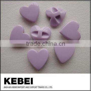 Fashion heart-shaped button custom design purple button for decoration