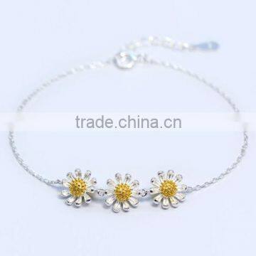 Melone 925 Sterling Silver Bracelets Jewelry wholesale with Chrysanthemums Charms