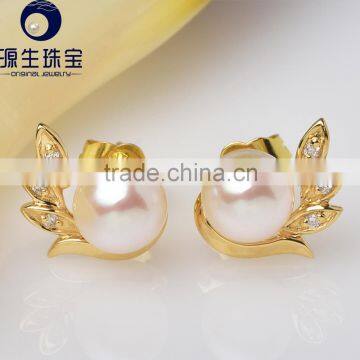 pearl jewelry japanese mabe pearl white 6--6.5mm akoya earrings for women