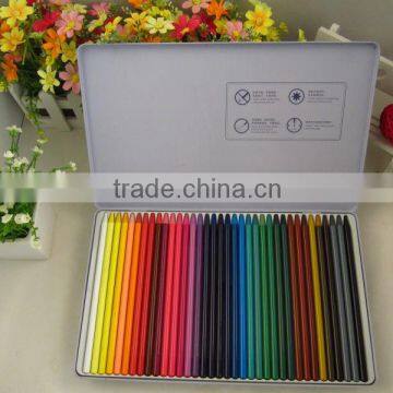 non-wooden colored pencils/36 colors/ metal box packaging/Senior no-wooden colored pencil