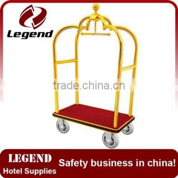 High Quality Portable Titanium Gold Plated Baggage Trolley