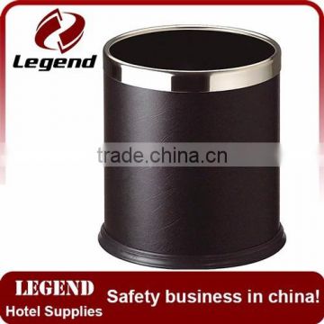 Faux leather single layers trash can manufacturer