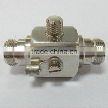 RF connector, N jack to jack, lightning arrester, surge protector, 90V gas tube