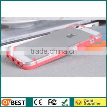 Colorful Ultra Thin Clear Gel Soft TPU + PC Hard Case Cover for iPhone 5