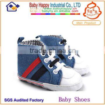 hot sale high-top blue cheap canvas boy baby sneakers