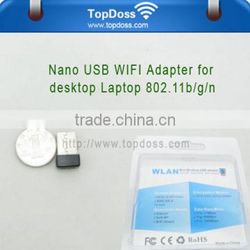 Nano USB WiFi Adapter For Desktop/Laptop 802.11b/g/n