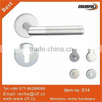 hollow stainless steel lever handle on rose