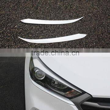 2Pcs/Set Car Headlight Lamp Eyebrow Cover Exterior Decoration Trim For Hyundai Tucson 2015+ 2016