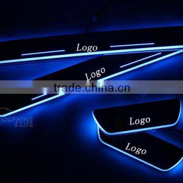 4 Pcs/Set Car LED Flash Door Sills Moving Scuff Plate White Blue Light Panel For Mazda 3th Axela 2014 2015 Quality Choice photo-4