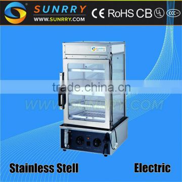 Steamer glass food display cabinets with full visual glass hot food display case (SUNRRY SY-WD500)