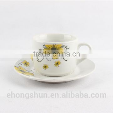 Flower type hot sale factory coffee tea porcelain ceramic cups saucers set