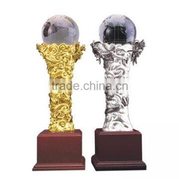 Personality Metal Plated Globe Resin Victory Trophy