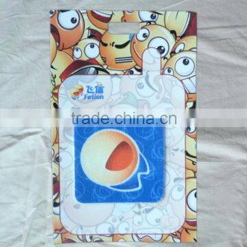The most popular customized promotional pvc with flocking backside mobile phone screen cleaner