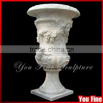 Carved Decorative Handmade Marble Flower Vase