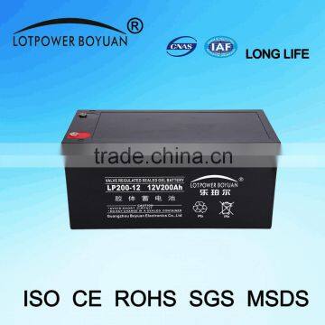 Newest 12v 200ah Rechargeable Gel battery for DC Panel