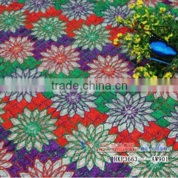 Augest latest design coloured embroidery lace african lace materials