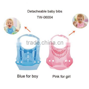 factory supply 100% food grade easy clean 2 in 1 Cute animal shape waterproof silicone baby bib