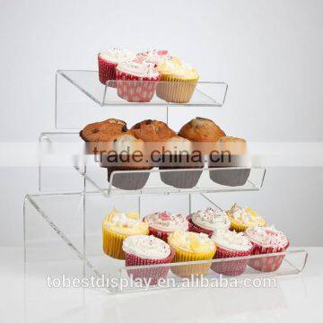 3 tiers slant clear acrylic cupcake stand,acrylic cupcake display cabinet,acrylic cupcake display case