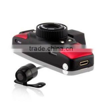1.5 Inch 120 Degree Wide Angle HD 720P Dual Camera Lens Car Camera Recorder with AV-IN Reversing Camera