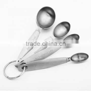 Hot sale passed FDA or LFGB stainless steel 4pc set measuring spoon set