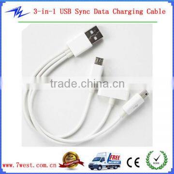 Multifunctional 3 in 1 USB Cable,iphone Charging Cable, 3 in 1 USB Charging Cable