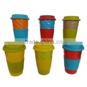 solid color porcelain travel mugs