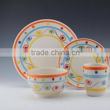 16pc Stoneware Hand Painted Dinnerset Service for 4/ AB Grade/Australia Market