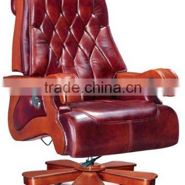 Good quality solid wood office swivel chair with button tufted design(FOH-A07)