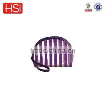 Fashion Purple Striated Pvc Zipper Cosmetic Bag/ Pencil Case photo-3