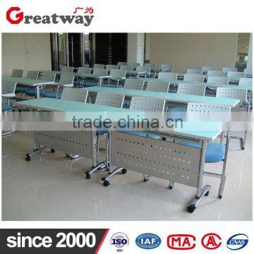 hot selling flip top folding trainging table with caster