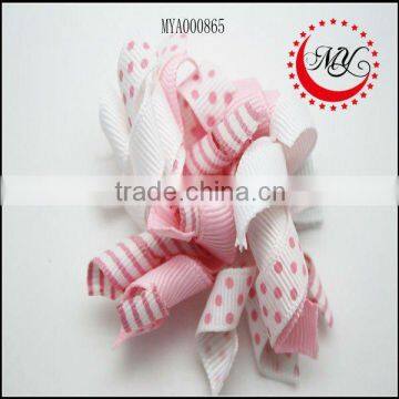 Fashion lovely ribbon girls Hair Bows with clips hair accessories for baby