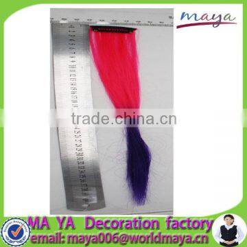 The hot sale red and blue chemical fiber hairpiece&hair extension